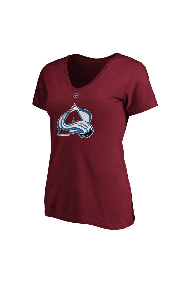 FANATICS Women's Fanatics Branded Nathan MacKinnon Burgundy Colorado Avalanche Plus Size Name & Number V-Neck T-Shirt, Alternate, color, Burgundy