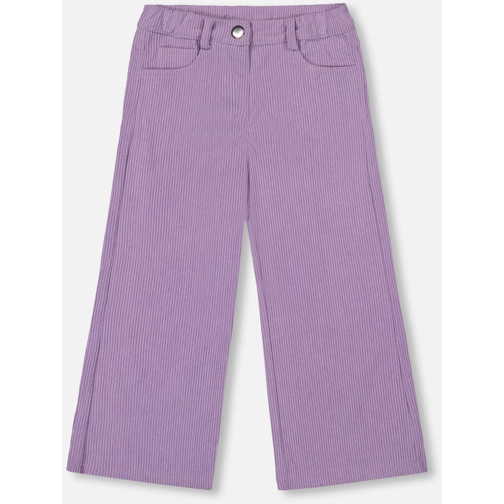 Deux Par Deux Wide Leg Corduroy Pants In Purple