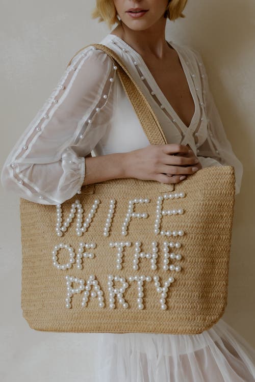 Untamed Petals Bach Party Pearl Tote In Brown