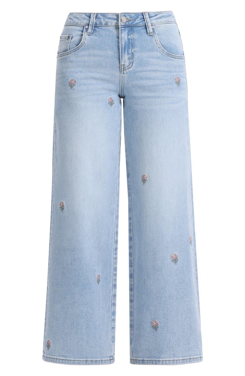 Bayeas Embroidered Mid Rise Wide Leg Jeans, Alternate, color, Light Blue