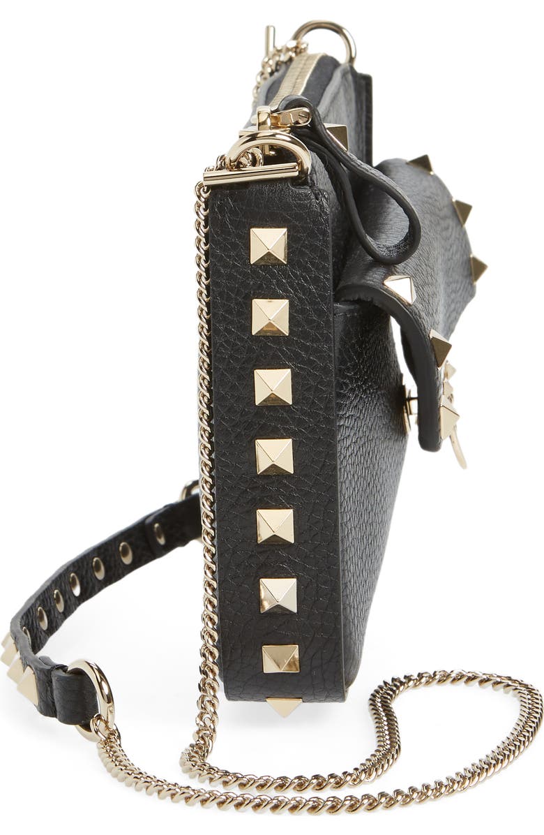 Valentino Garavani Rockstud Leather Pouch Shoulder Bag, Alternate, color,