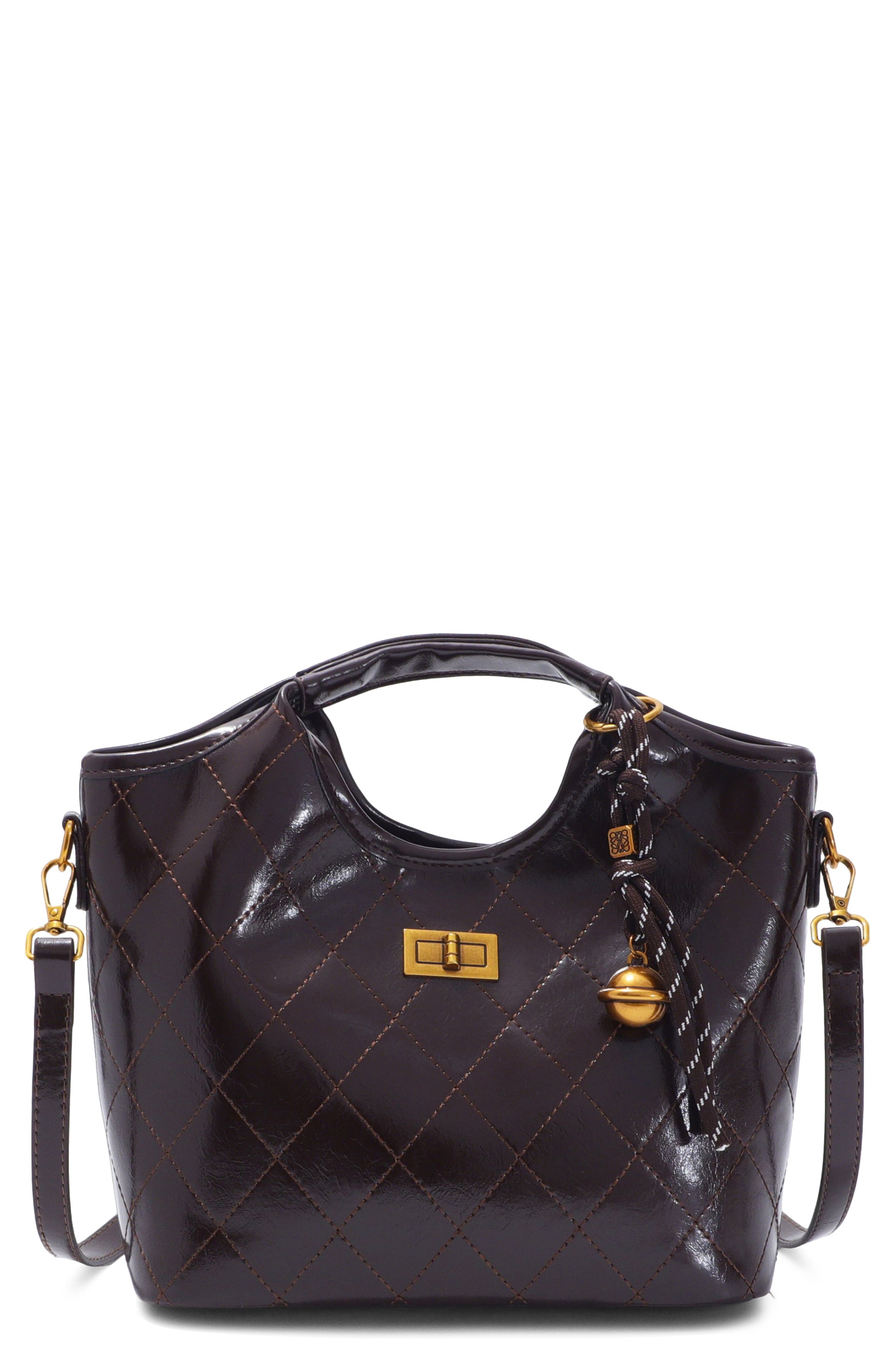 Quilted Faux Leather Handle Bag