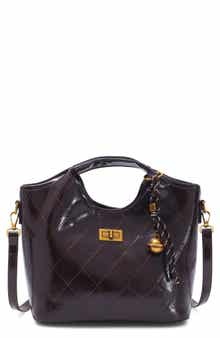 Quilted Faux Leather Handle Bag