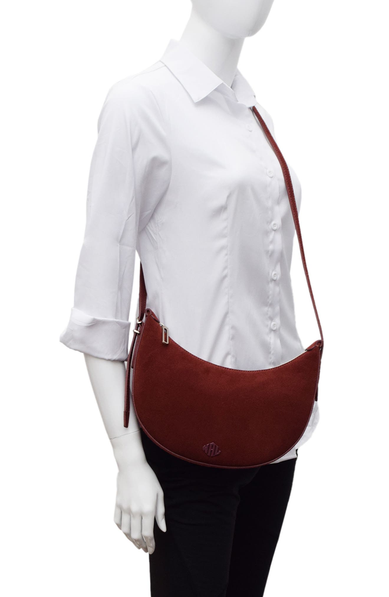 New Amsterdam Leatherworks Silas Crossbody Bag, Alternate, color, Claret