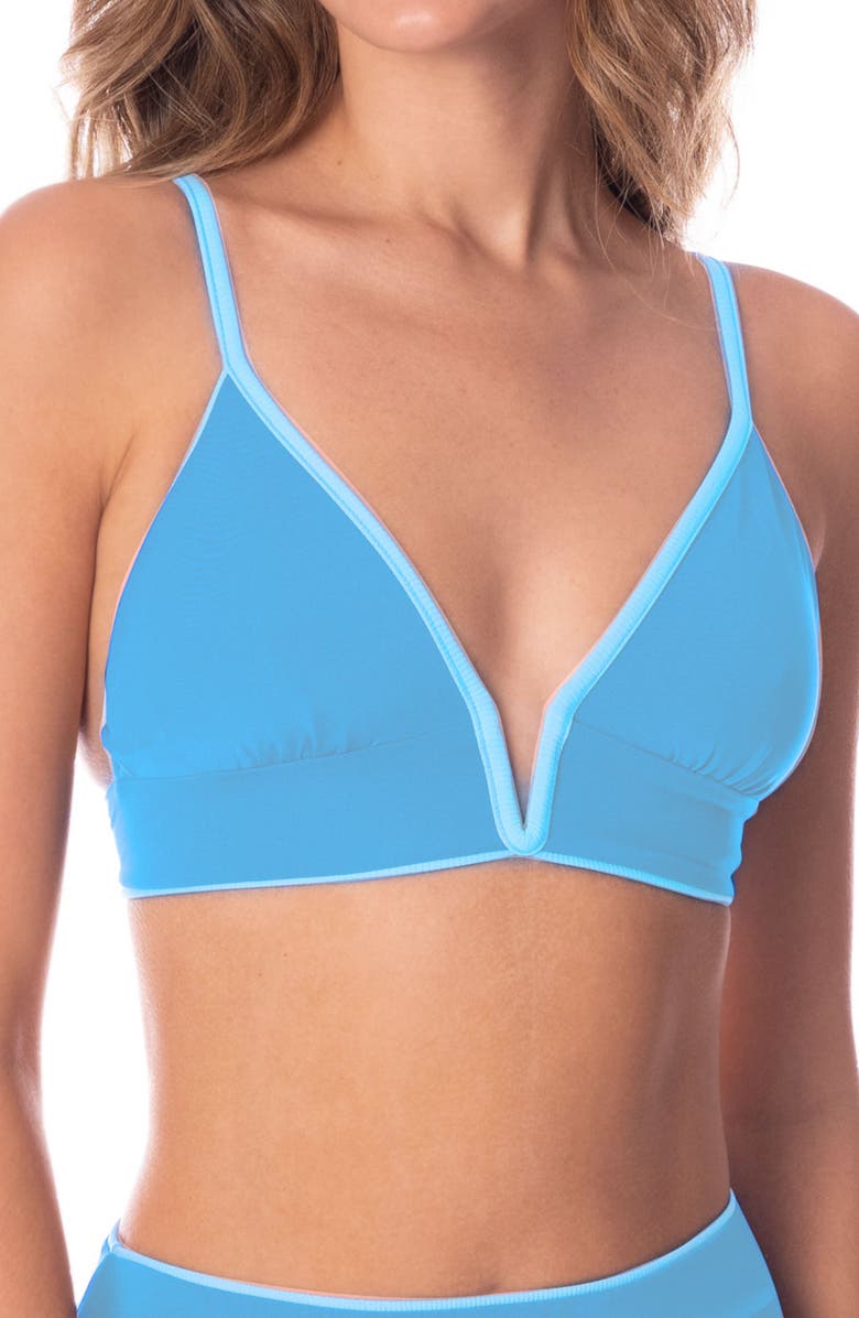 Maaji Stone Blue Parade Reversible Bikini Top, Alternate, color, 