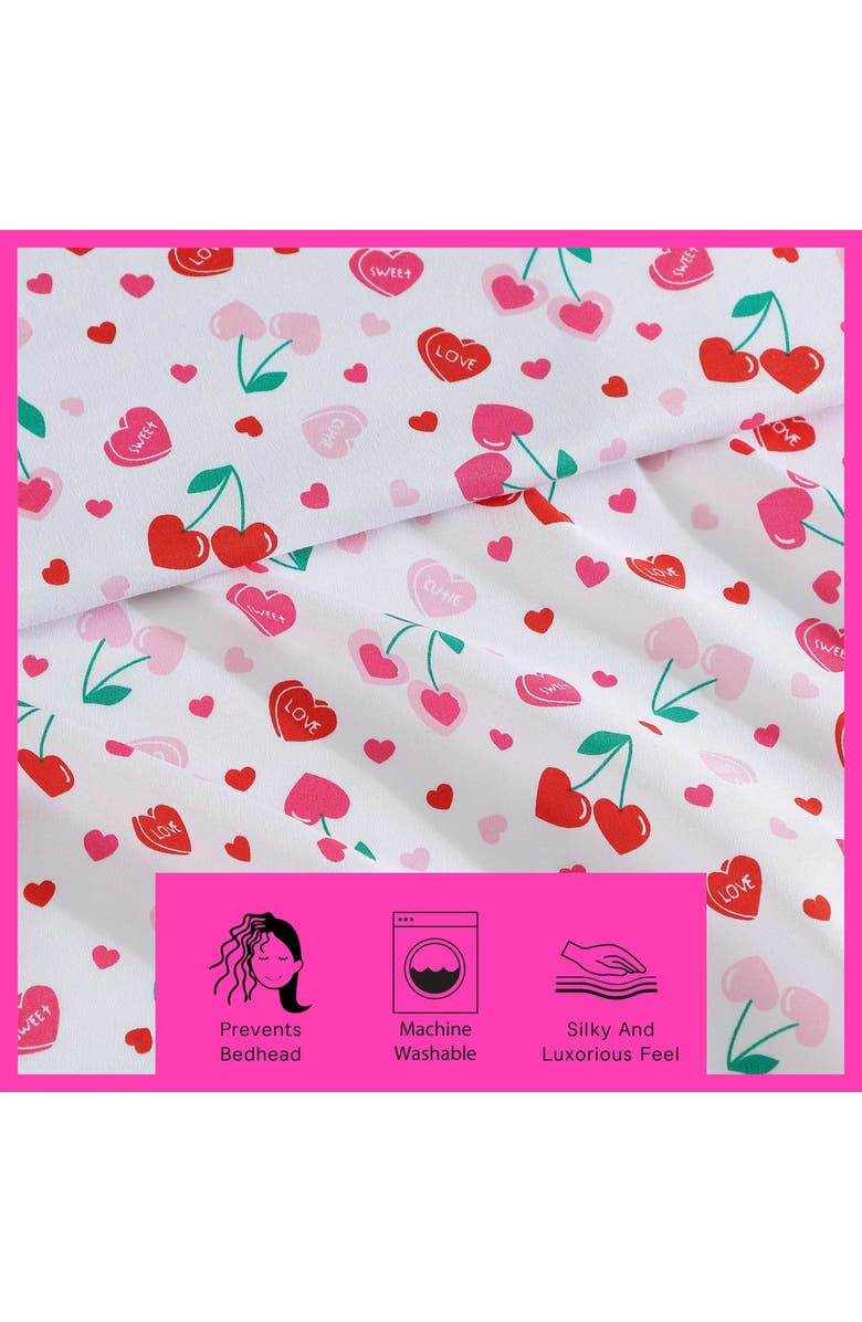 Betsey Johnson Sweet Tart Cherries Sheet Set, Alternate, color, Light / Medium Pink