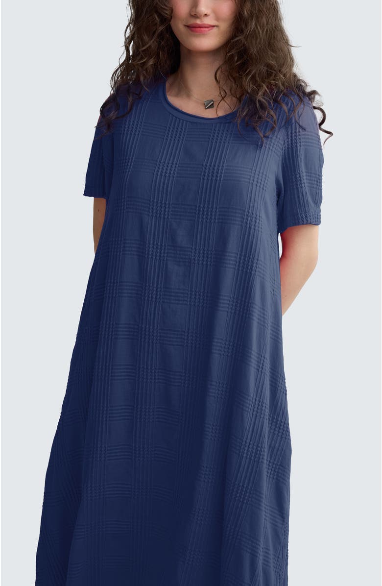 LUUKAA Calla Check-embroidered Dress, Alternate, color, Navy