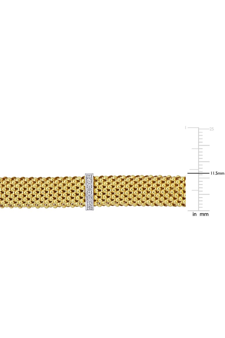 Cubic Zirconia Popcorn Bangle Two-Tone Silver, Alternate, color, Yellow-Plated
