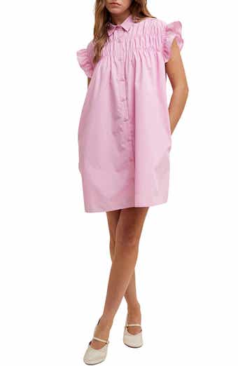 WISHLIST Flutter Sleeve Button-Up Shift Dress