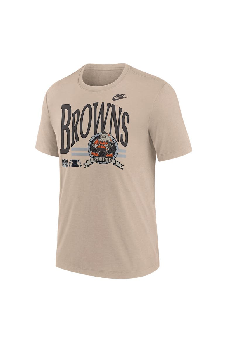 Men's Nike Sand Cleveland Browns Rewind Tri-Blend T-Shirt, Alternate, color, Sand