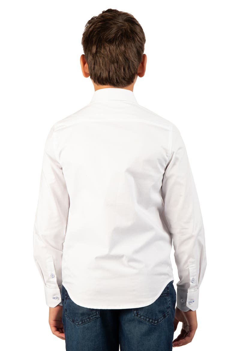 Kids' Oxford Long Sleeve Button Down Shirt, Alternate, color, WHITE