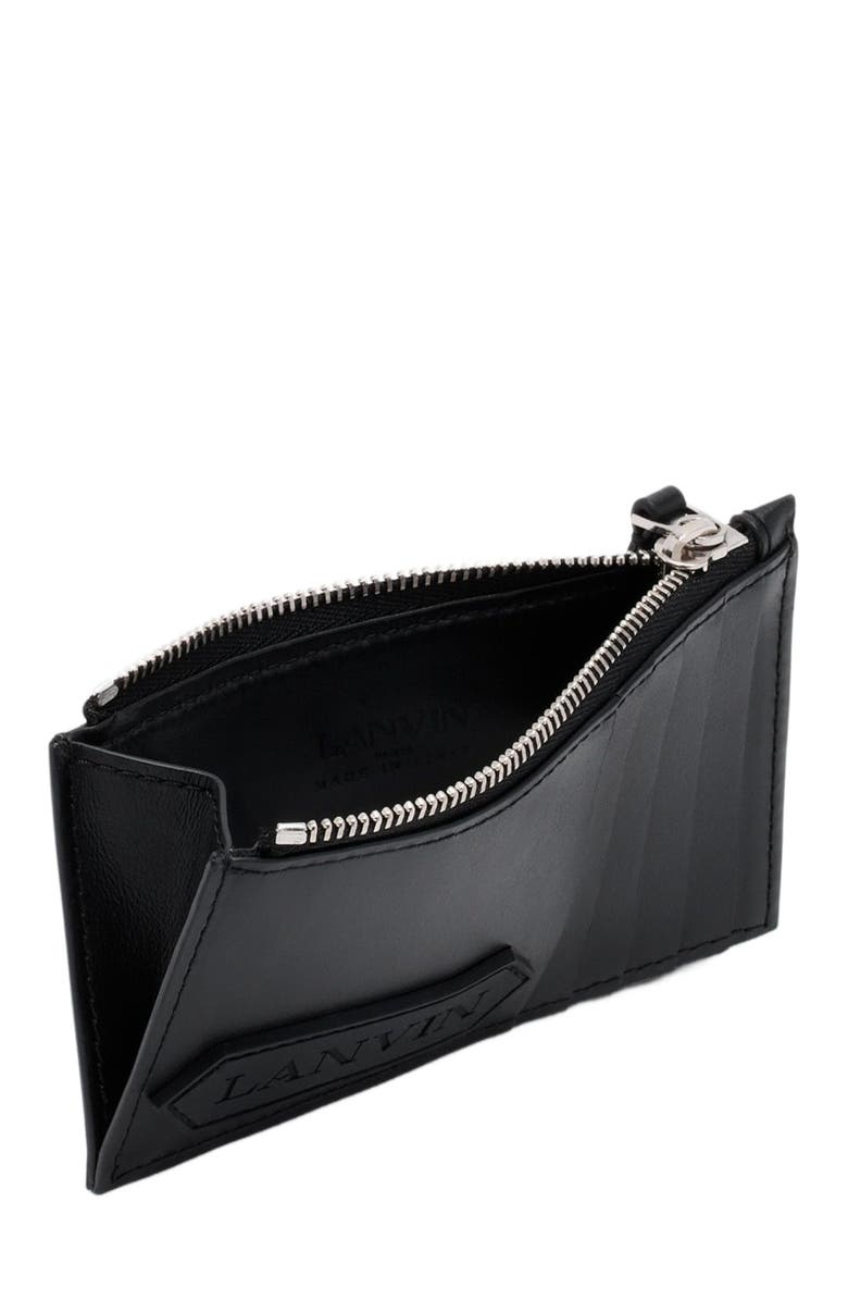 Lanvin Signature Leather Cardholder, Alternate, color, Black