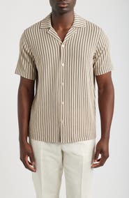 Reiss Griff Stripe Camp Shirt