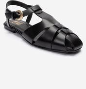 Forever & Always Shoes Jandor Leather Ankle Strap Flat Sandal