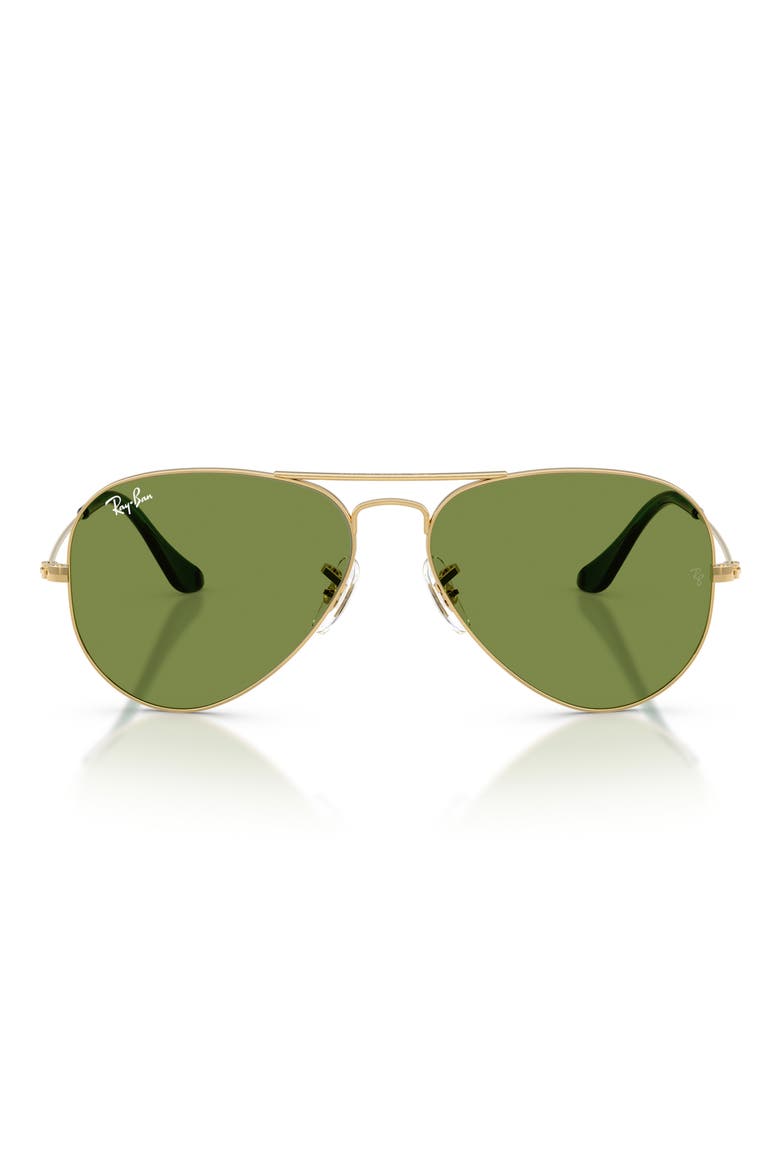 58mm Aviator Sunglasses, Main, color, ARISTA / GREEN