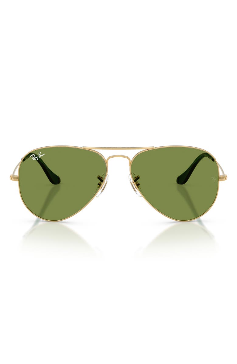 Ray-Ban 58mm Aviator Sunglasses, Main, color, Arista / Green