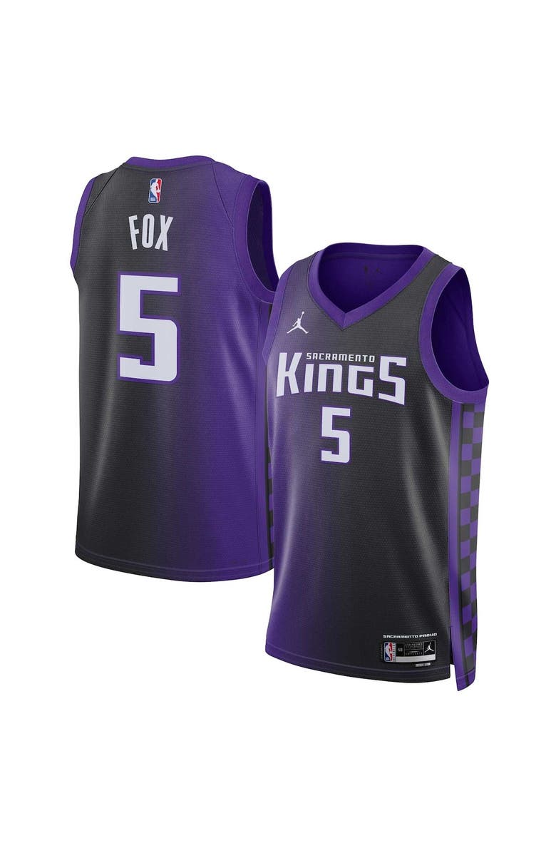 Jordan Brand Unisex Jordan Brand De'Aaron Fox Purple Sacramento Kings Swingman Jersey - Statement Edition, Main, color, 