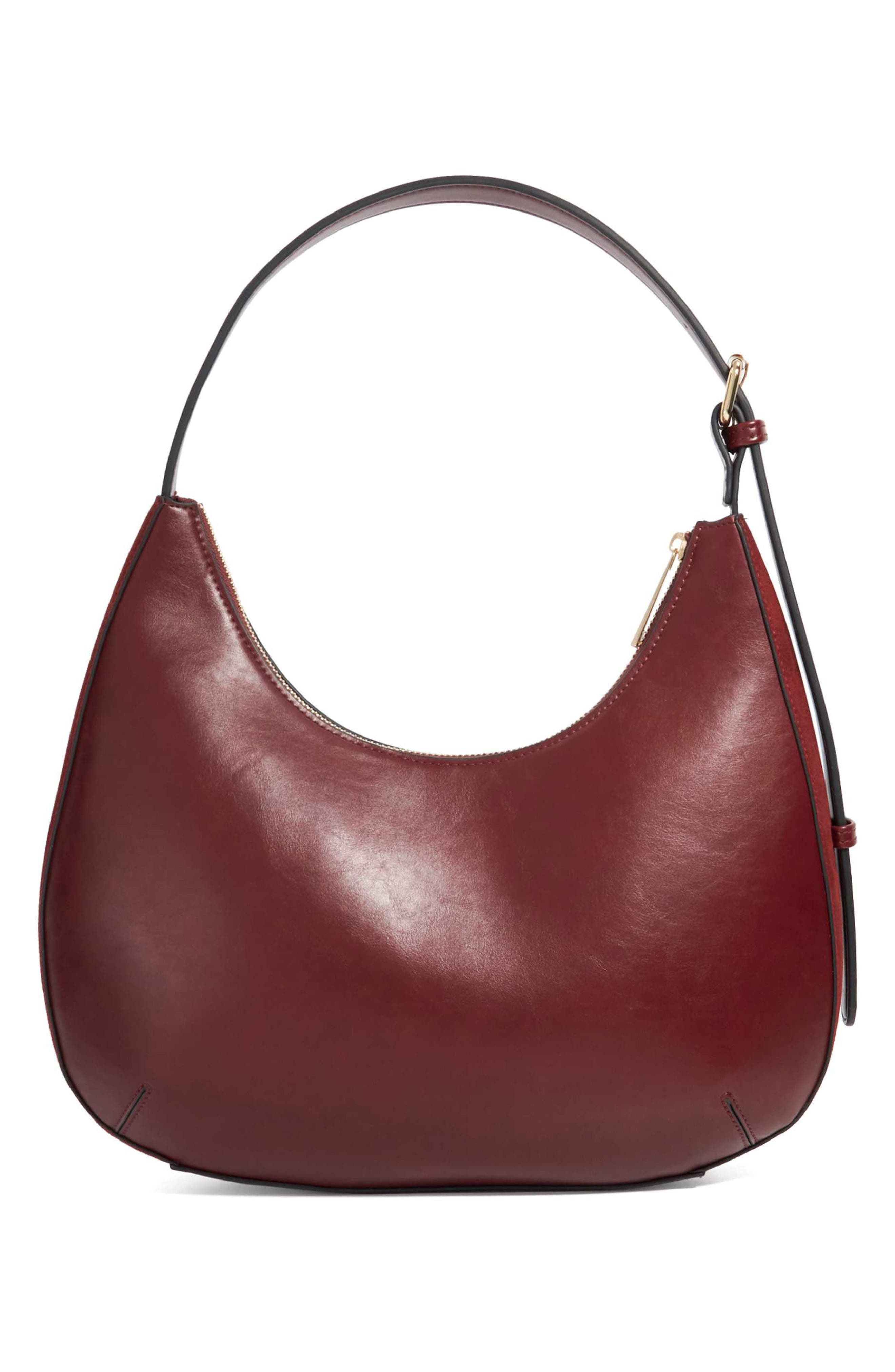 Daintilies Faux Leather Shoulder Bag, Alternate, color, BURGUNDY