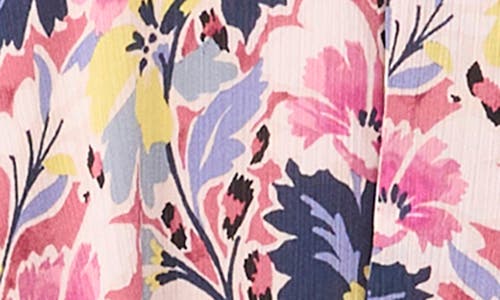VINCE CAMUTO VINCE CAMUTO FLORAL FLUTTER SLEEVE MIDI DRESS 