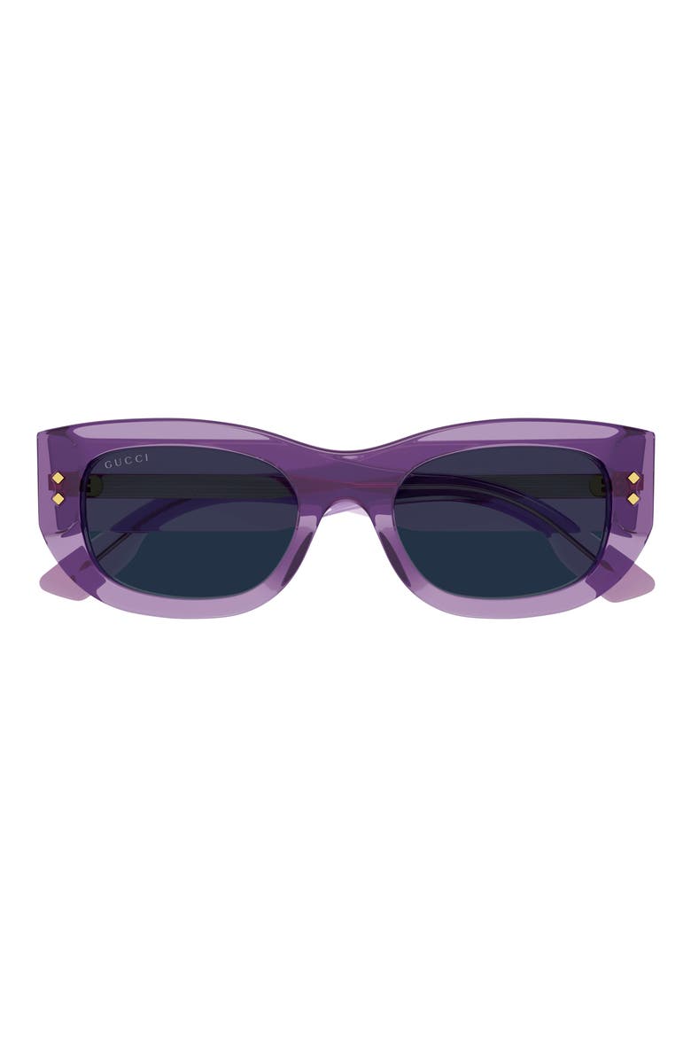 51mm Square Sunglasses, Main, color, VIOLET
