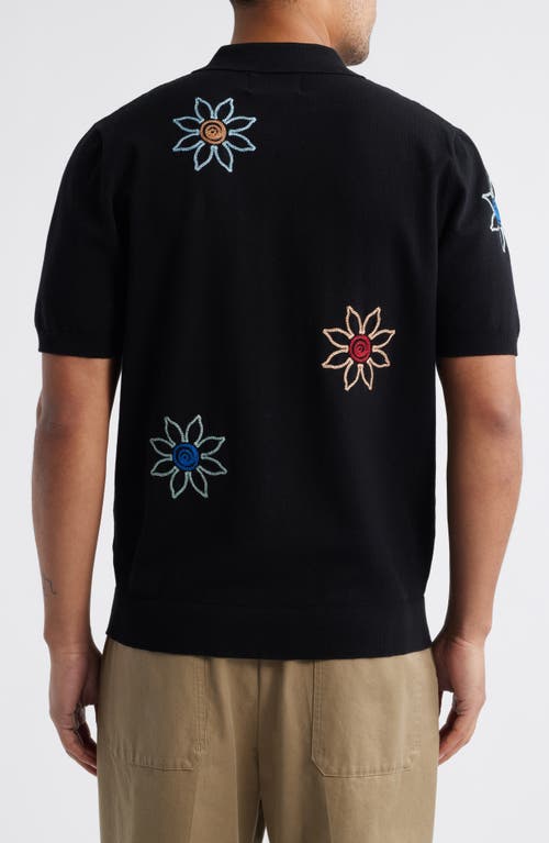 Wax London Tellaro Floral Embroidered Short Sleeve Button-up Shirt In Multi