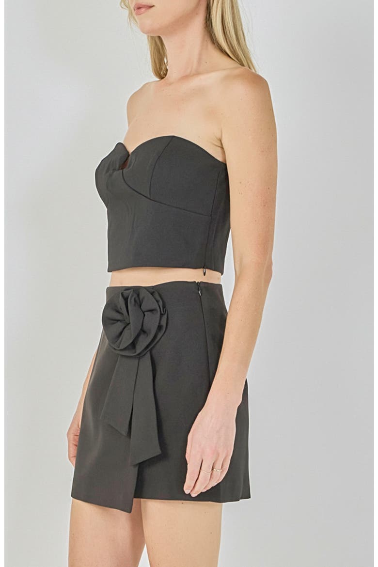 Strapless Crop Top, Alternate, color, BLACK
