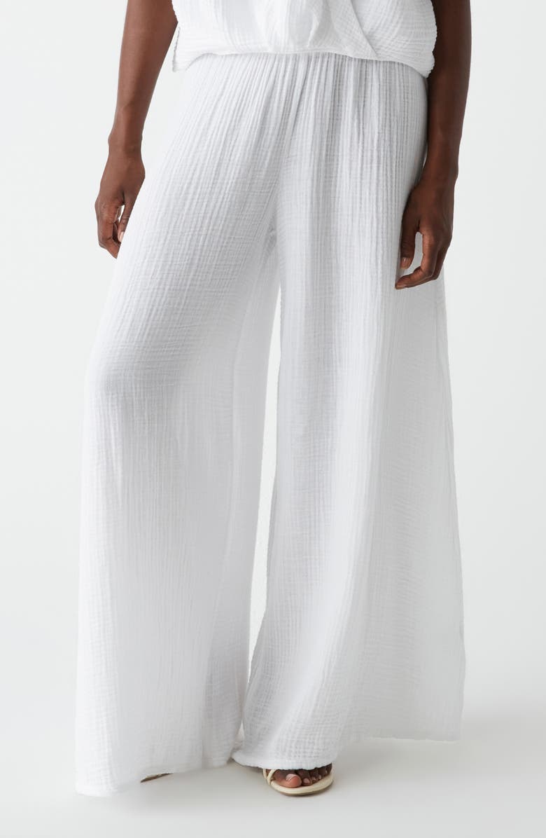 Michael Stars Simba Smocked Waist Wide Leg Pants, Main, color, White
