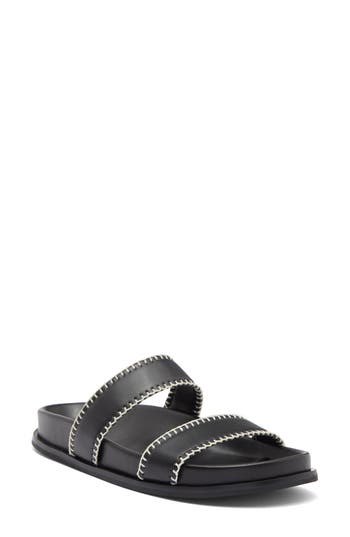 Nordstrom Rack Effingham Slide Sandal In Black - Ivory Vanilla