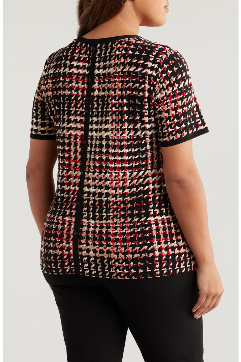 Houndstooth Button Back Top, Alternate, color, ANNE BLACK MULTI