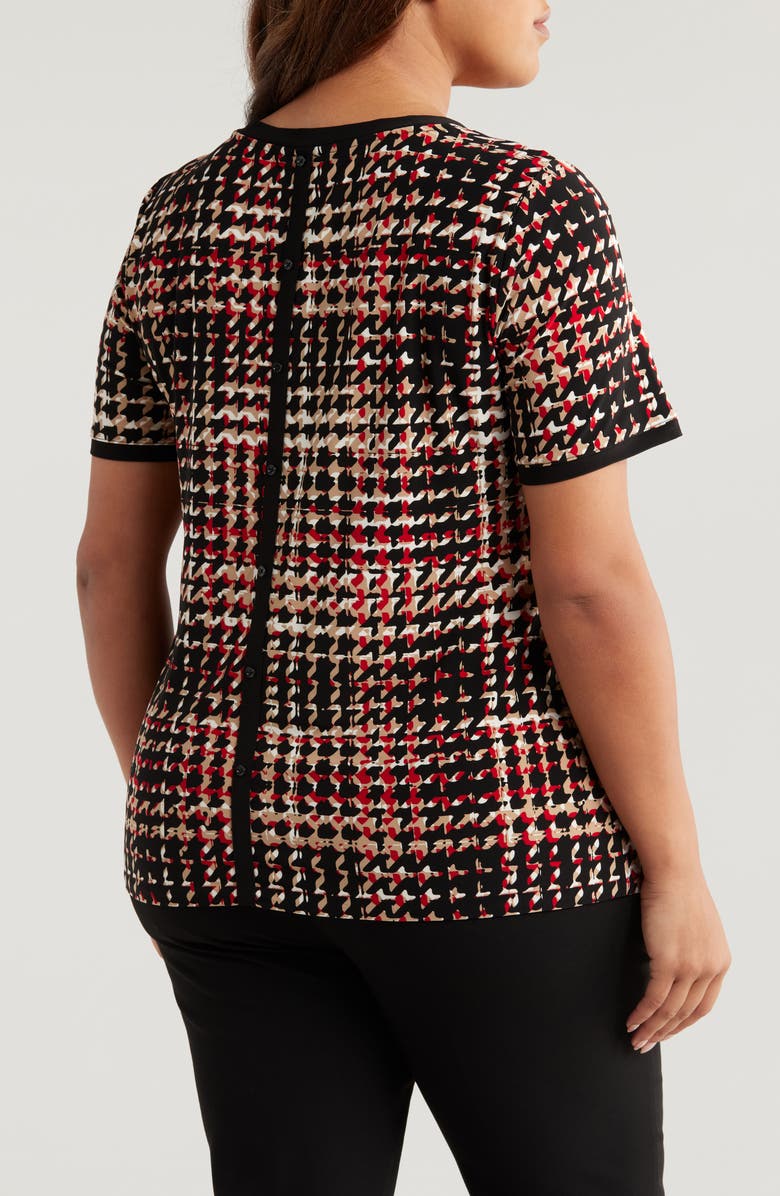Anne Klein Houndstooth Button Back Top, Alternate, color,