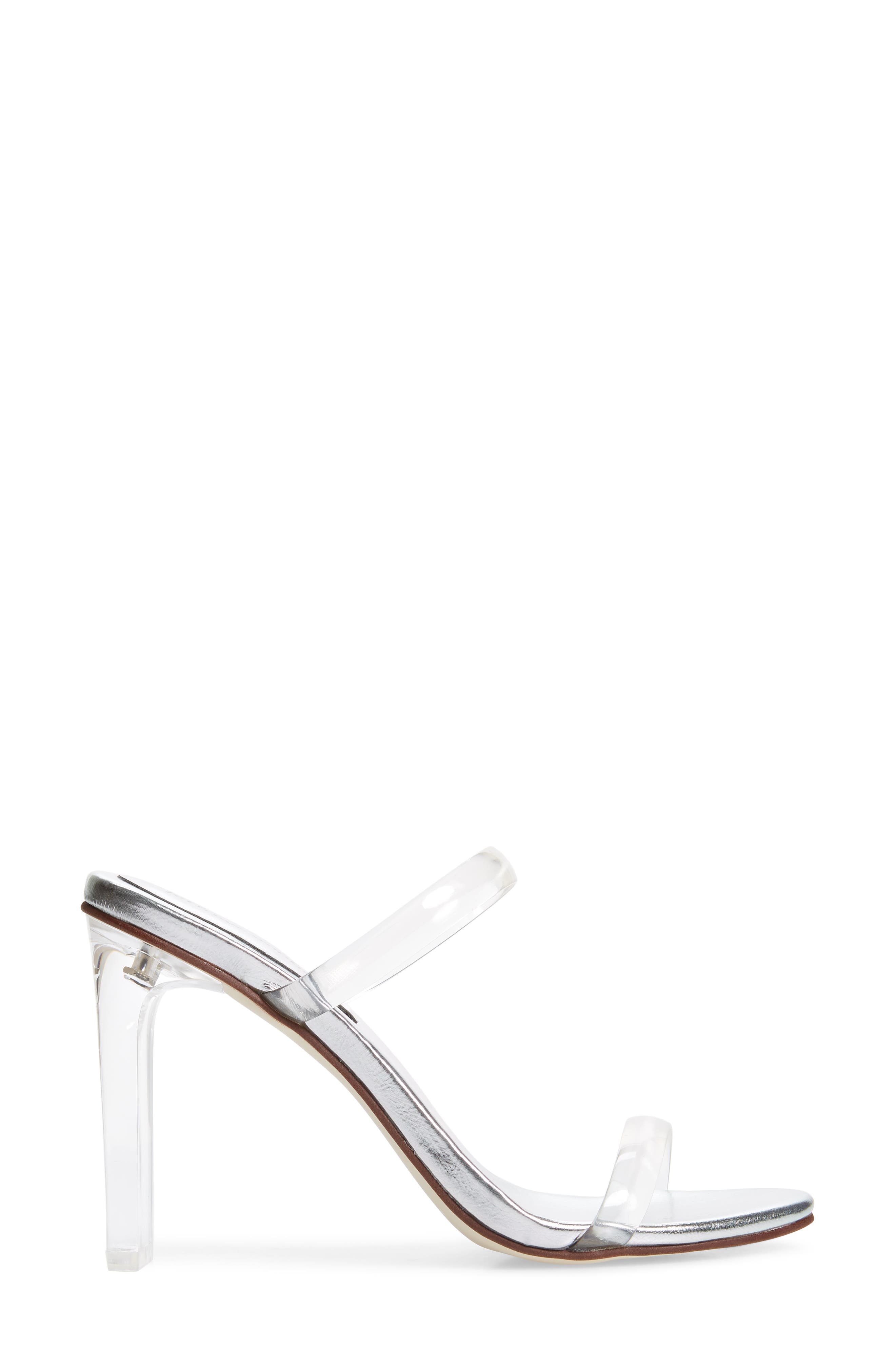 Serum Slide Sandal, Alternate, color, CLEAR/ SILVER LEATHER
