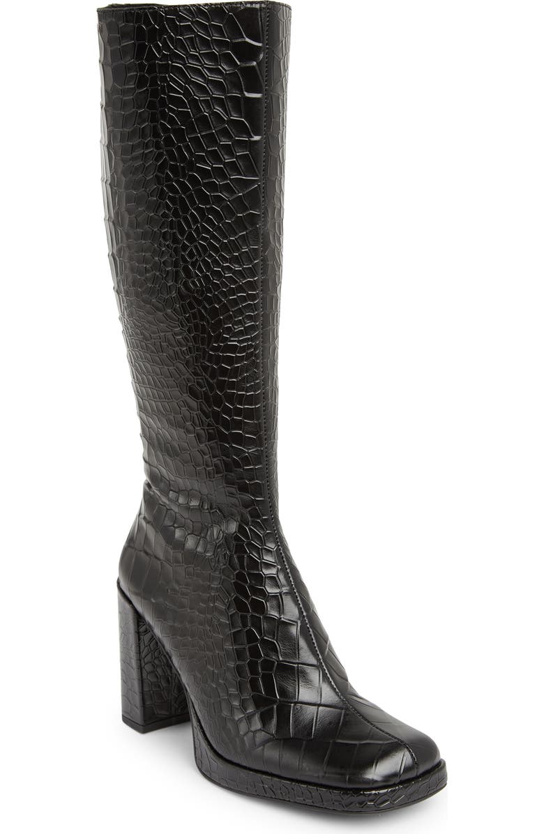 Jeffrey Campbell Minim Croc Embossed Boot, Main, color,
