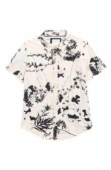DENIM AND FLOWER Kids' Floral Short Sleeve Button-Up Shirt