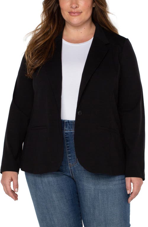 Liverpool Los Angeles Fitted One-Button Blazer in Black at Nordstrom, Size 1X