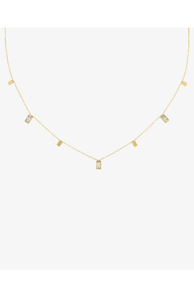 BEN ONI Baguette Cubic Zirconia Charm Necklace, Main, color, Gold