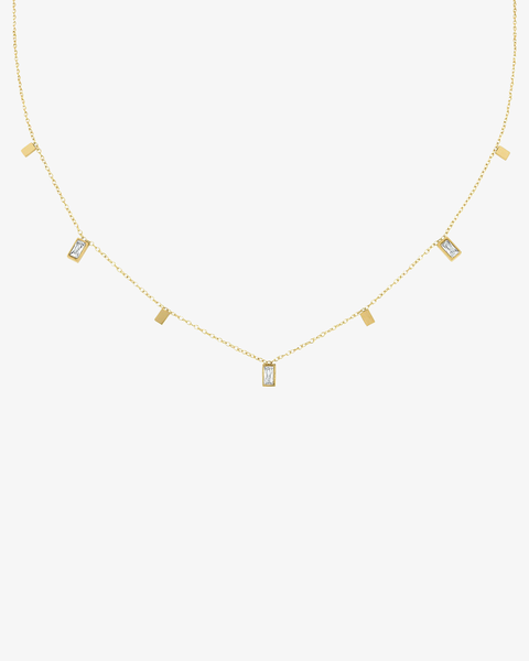 Baguette Cubic Zirconia Charm Necklace