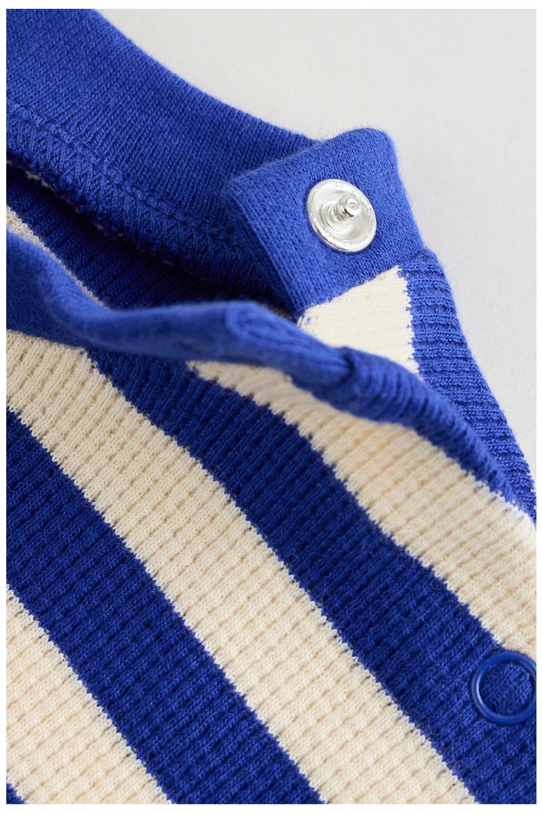 Stripe Stretch Cotton Thermal Top & Shorts Set, Alternate, color, BLUE