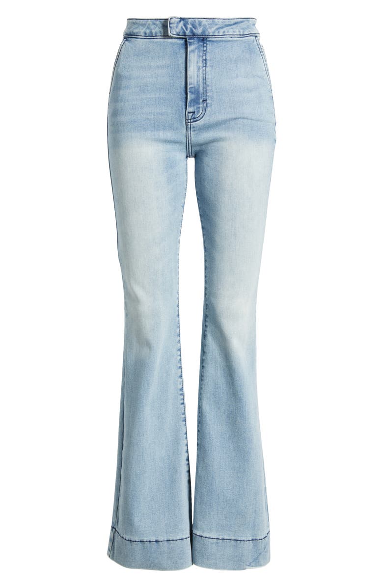 HIDDEN JEANS High Waist Flare Jeans, Alternate, color, Light Wash