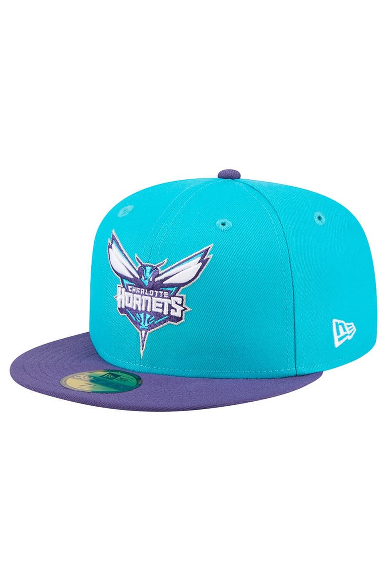 Men's New Era Teal Charlotte Hornets Two-Tone 59FIFTY Fitted Hat, Main, color, Teal