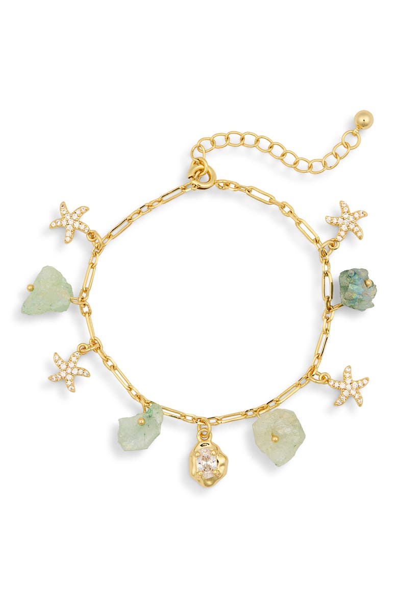 Esra Druzy Charm Bracelet, Main, color, GOLD