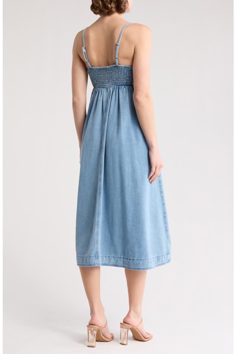 Button Front Denim Midi Dress, Alternate, color, DENIM