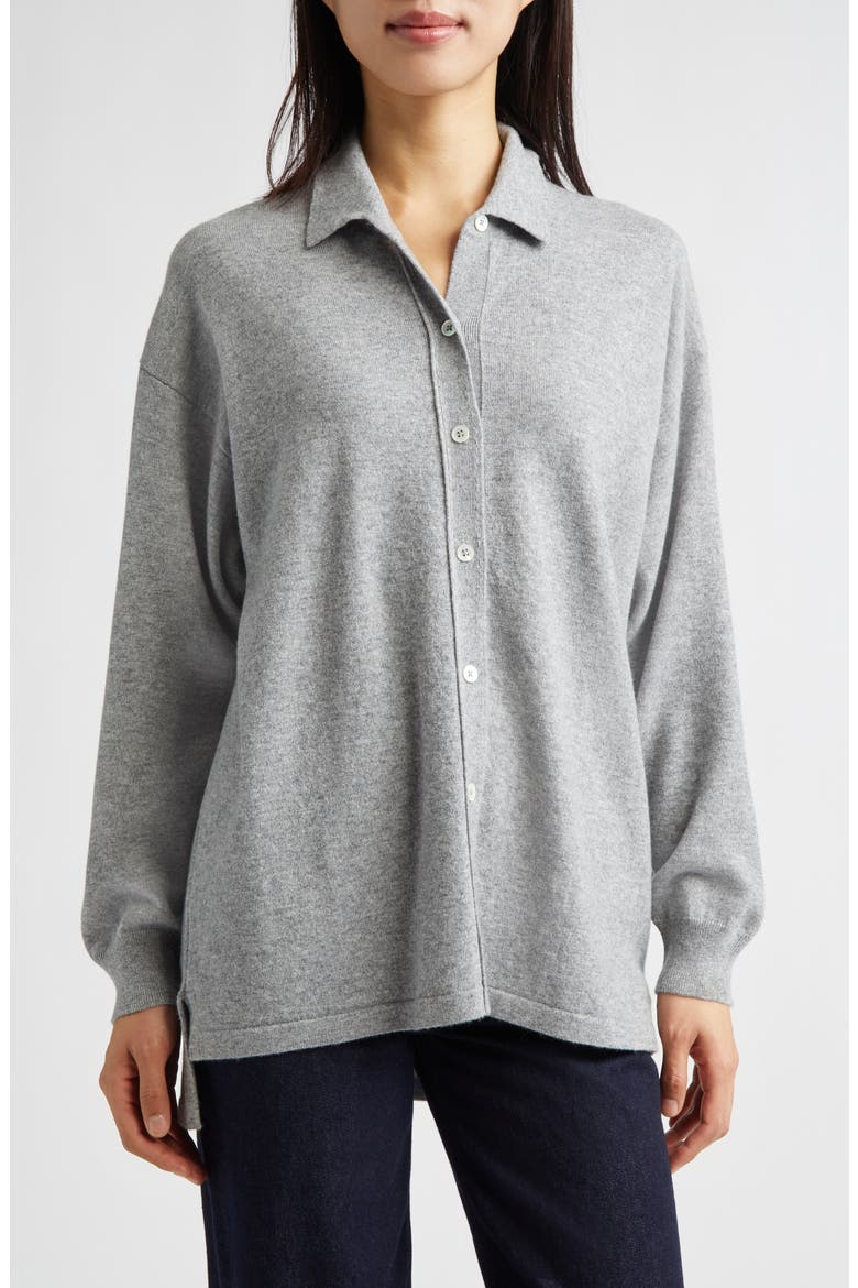 Munro Cashmere Shirt, Main, color, LIGHT GREY