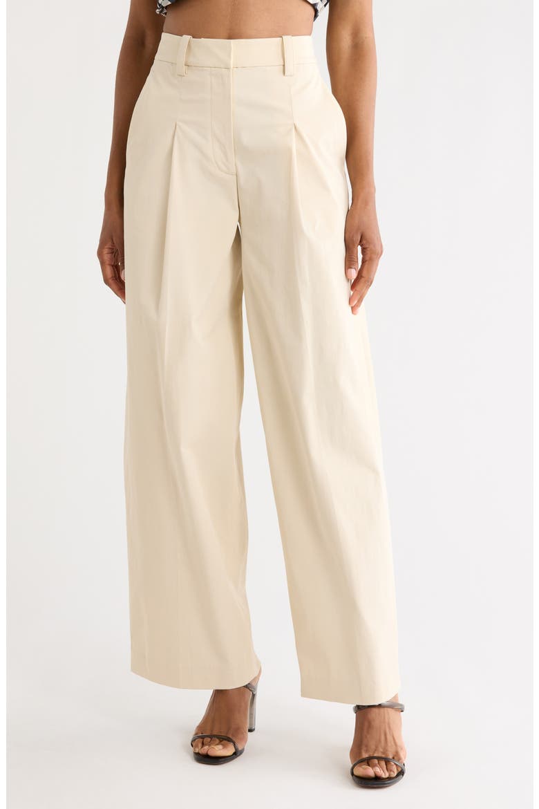 Ryder High Waist Wide Leg Stretch Cotton Pants, Main, color, LIGHT LIMESTONE