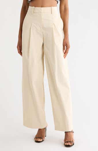 A.L.C. Ryder High Waist Wide Leg Stretch Cotton Pants