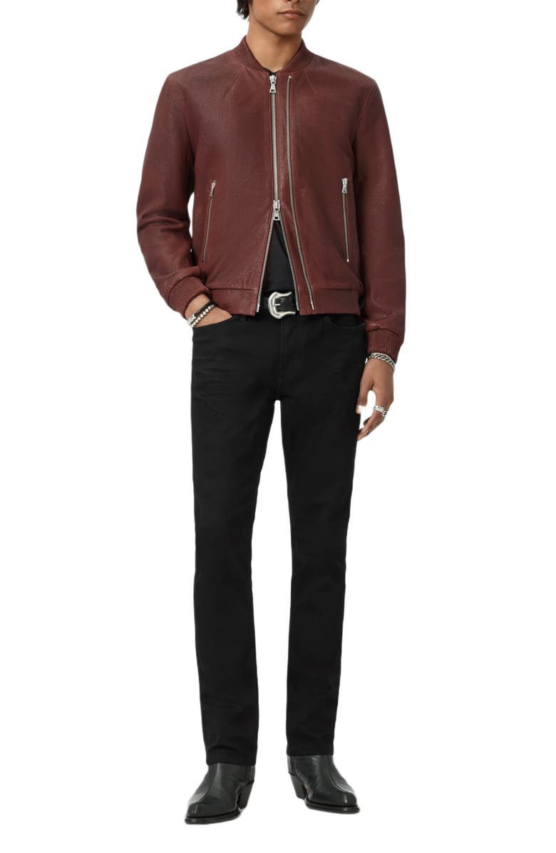 John Varvatos Xavier Leather Jacket, Alternate, color, Tamarind