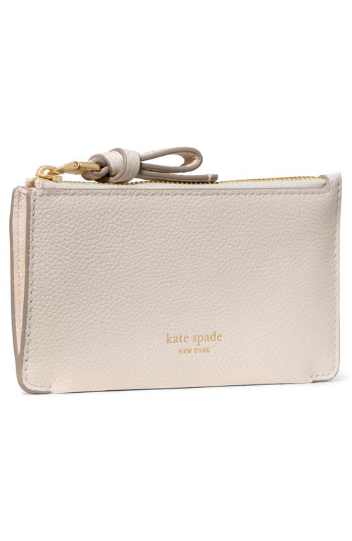 Kate Spade New York Loop Pebbled Leather Card Case In Brown