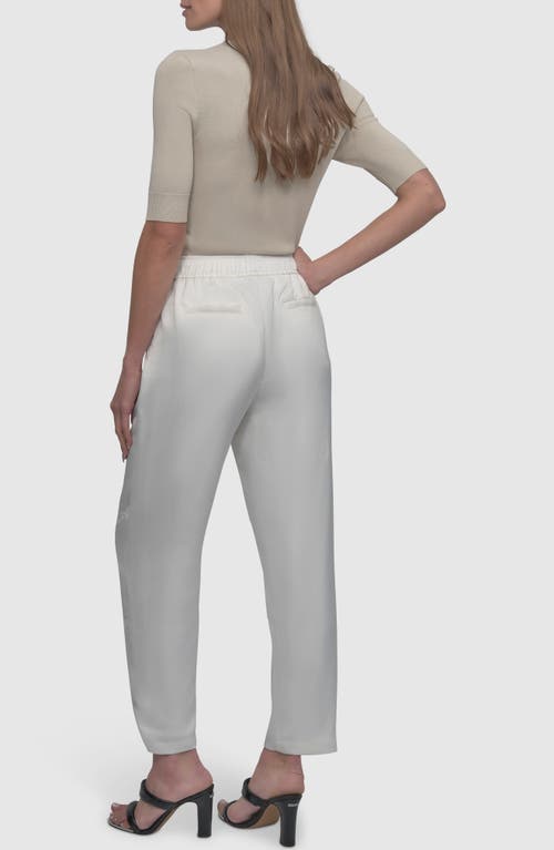 Dkny Zip Pocket Satin Pants In Ivory