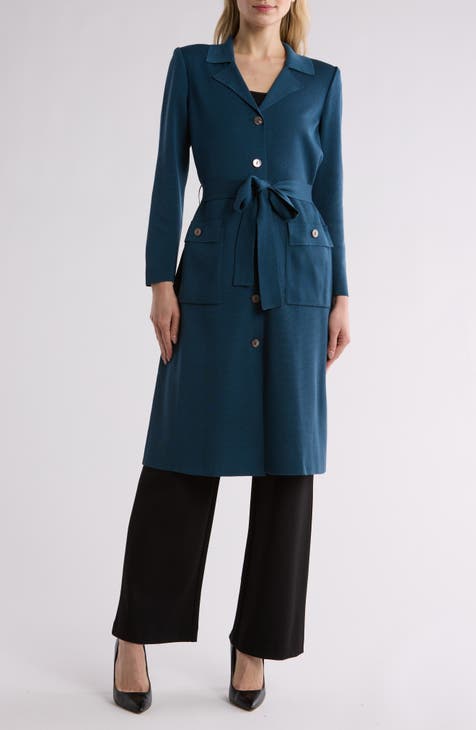 Notch Collar Belted Coat