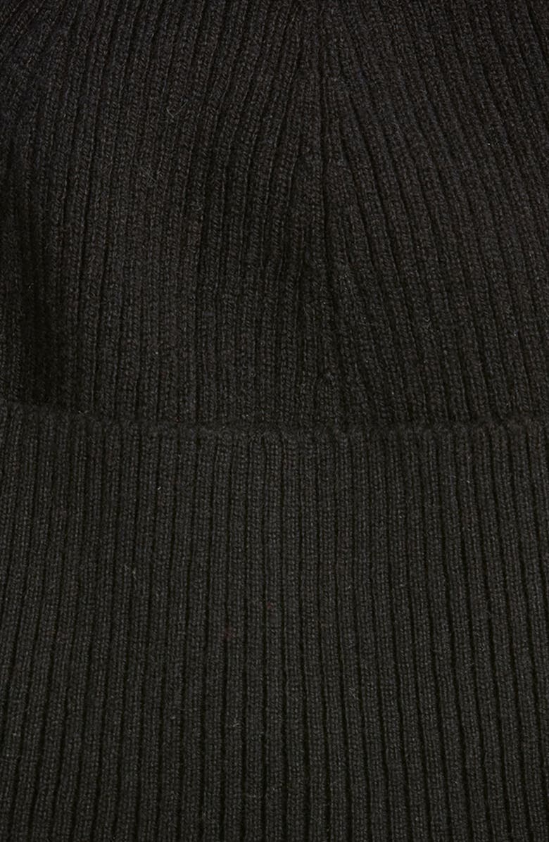 Saint Laurent Classic Cashmere Rib Logo Beanie, Alternate, color, 