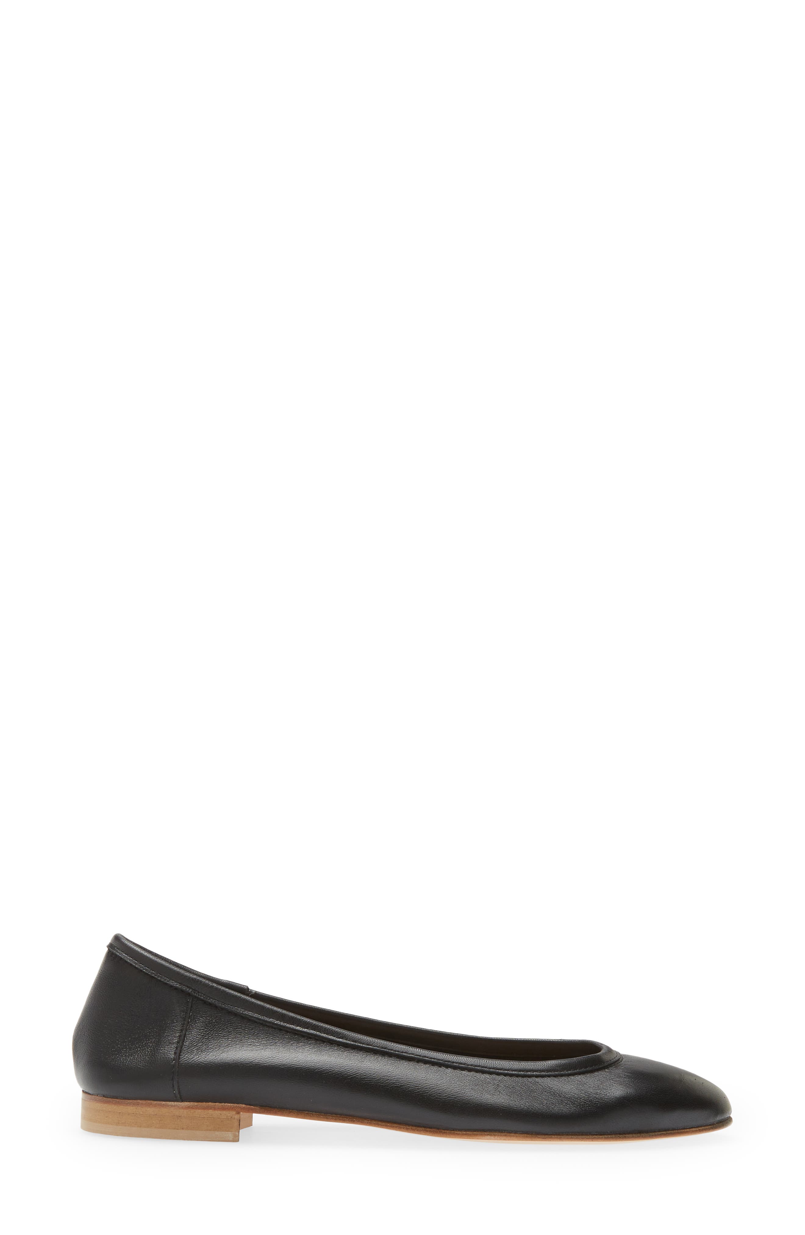 Bambolina Ballet Flat, Alternate, color, BLACK LEATHER